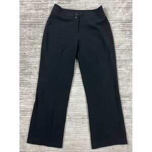 Haggar Pants Womens 8P Black Straight Leg Polyester Blend‎ Casual